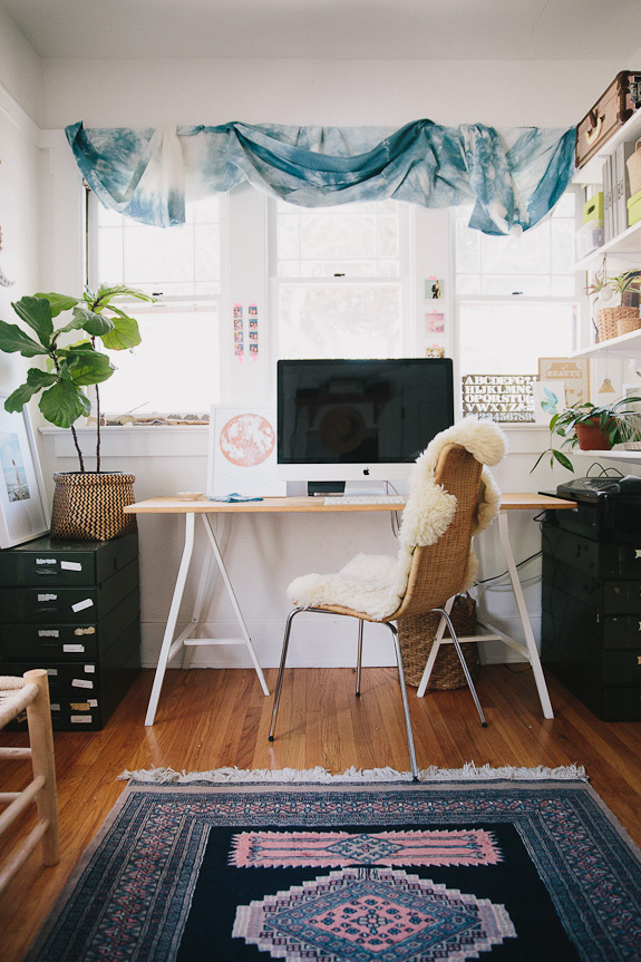 Bright, Bohemian Home Office