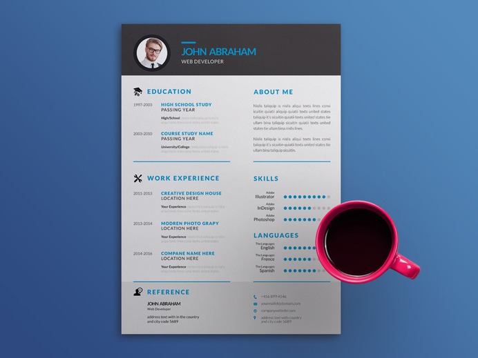 Free Simple Resume Template with Elegant Style Design
