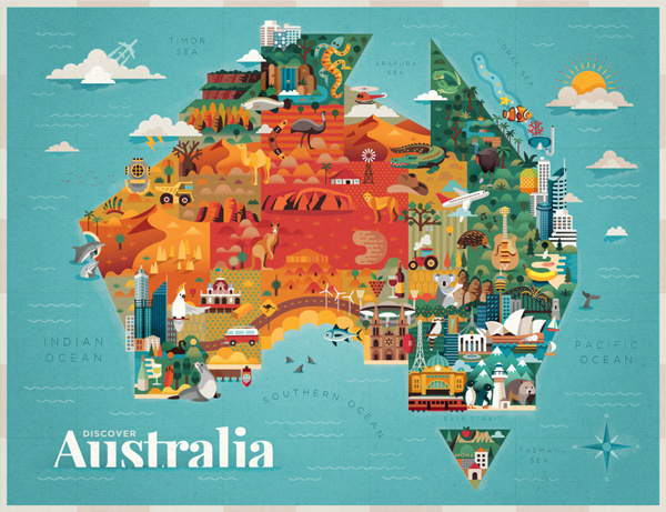 Discover Australia illustrations #australia #design #illustrations