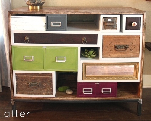 before & after: multi-drawer media console | Design*Sponge #interior
