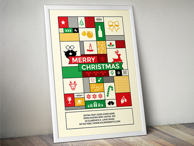 Modern Hipster Christmas Flyer You can download it here: http://graphicriver.net/item/modern-hipster-christmas-flyer/9558528?ref=abradesign #flyer #hipster #graphic #design #christmas #poster