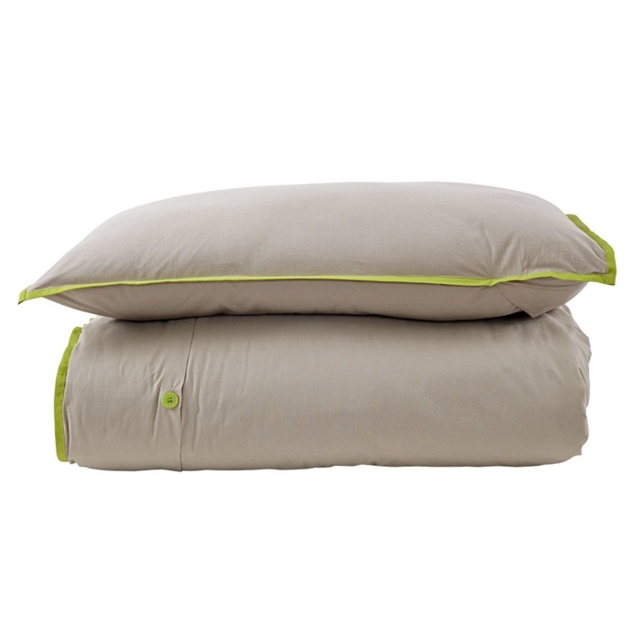 Jane Barrington 260TC Quilt Cover Set- Single, Taupe and Green