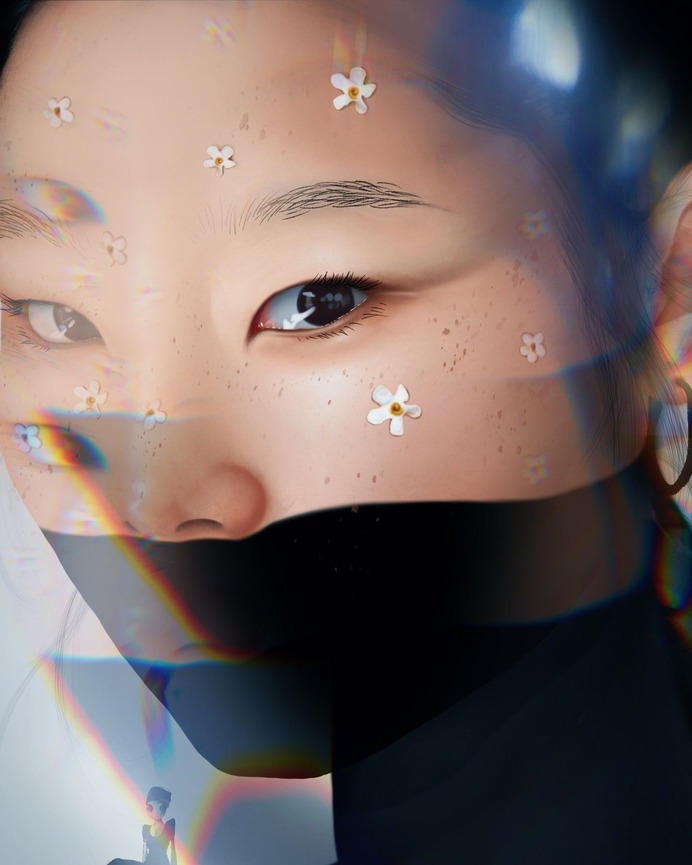 Prism-like digital portrait by Keneilwe Kwanaite