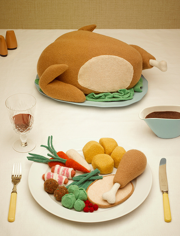Woolly christmas dinner david sykes photography #design #illustration #knitting