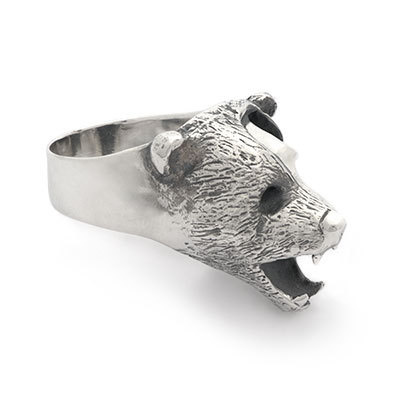 Bear Ring | Captve Jewellery #carving #sculpture #silver #hand #carved #jewellery #925 #jewelry #sterling #bear #skull #ring