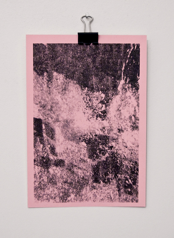| Underwater photo. Ink transfer. Meg Jannott. #water #pink #transfer #print #design #photography