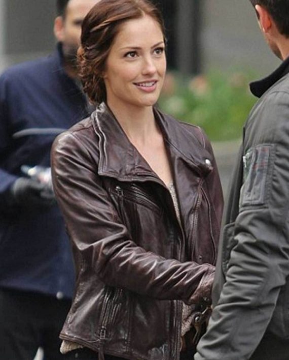 Minka Kelly Almost Human Leather Jacket (3)