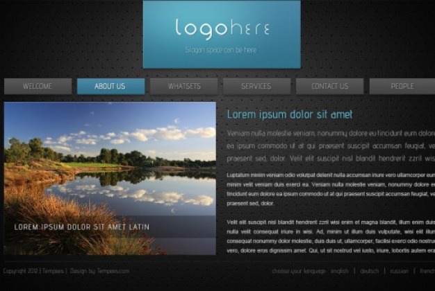 Html website template in dark style Free Psd. See more inspiration related to Template, Black, Web, Website, Psd, Website template, Dark, Style, Theme, Html and Horizontal on Freepik.