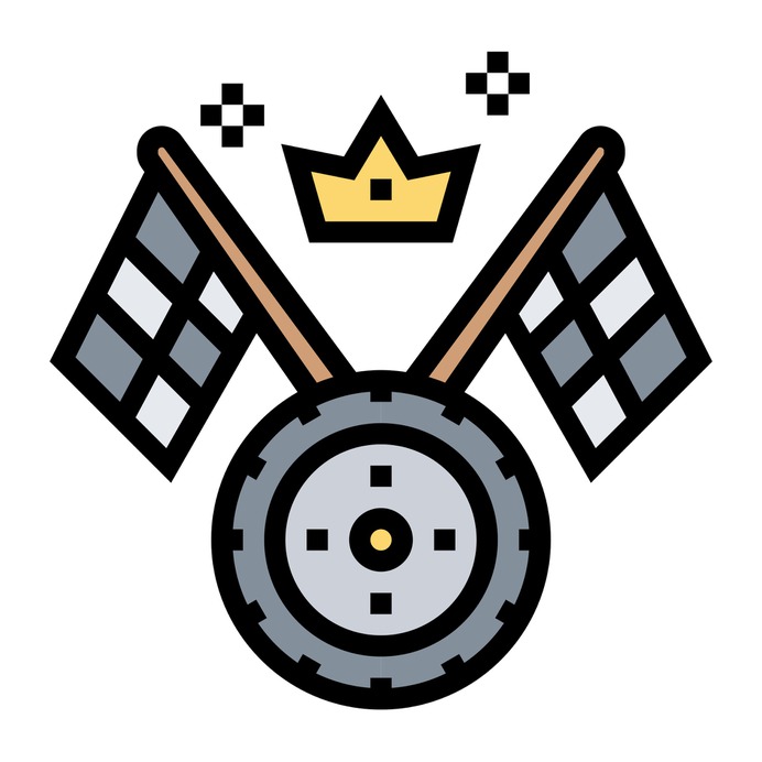 See more icon inspiration related to start, flag, tire, sports and competition, racing flag, races, wheel, race and crown on Flaticon.