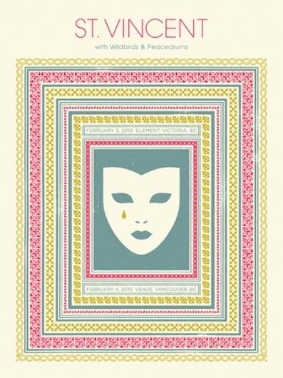 GigPosters.com - St. Vincent - Wildbirds & Peacedrums #doublenaut #gig #design #print #screen #illustration #poster