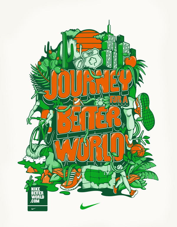 Journey for a Better World - Nike on the Behance Network #nike #illustration #typography