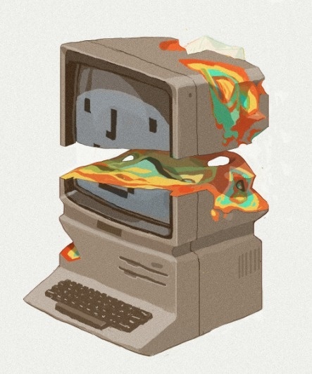 Stay Hungry Stay Foolish by *contraomnes on deviantART #computer #color #destroy #illustration #mac