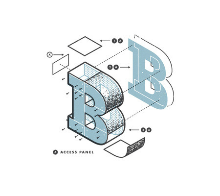 B - Deconstructed #lettering #design #graphic #type #deconstructed #typography