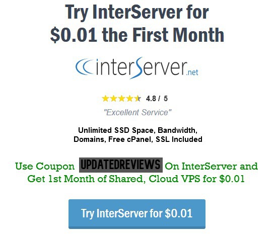 HUGE DISCOUNT ALERT! 🌐
🚀 Up to 99% OFF – Limited Time Only! 🚀 Try Interserver's Unlimited Hosting for just $0.01 for 1 month: https://bit.ly/3vn2WPu 

✨ Searching for reliable hosting with great features? Now's your chance to save BIG and get all the tools you need to boost your Web presence!
📦 Get amazing Features like:
✅ Unlimited SSD Space
✅ Blazing-Fast Load Times
✅ 99.9% Uptime Guarantee
✅ Free SSL Certificates
✅ One-Click WordPress Install
✅ Unlimited Bandwidth 
✅ 24*7 Expert Support

Whether you are a blogger, a business owner, or Web developer, Interserver have a plan to suit your needs!
⏰ Hurry! This offer is available for a limited period. Don't miss out on the chance to save up to 99%! https://bit.ly/4eUxVU6 
