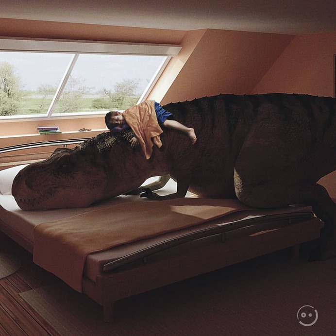 Domestic Friend by Orimat. #dinosaur #photoshop #photomanipulation #designbyorimat