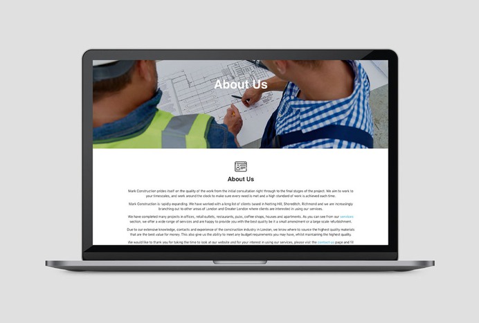 Mark Construction LTD Website Design – Deivid Cole