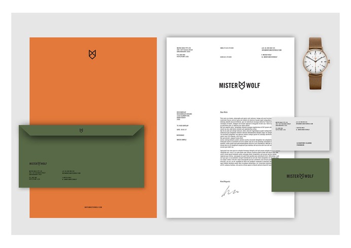 Mister Wolf Watches Identity - Mindsparkle Mag Nick Barclay designed the identity for Mister Wolf – a brand that produces high-quality, thoughtfully designed timepieces for men and women that are designed and assembled in Sydney. #logo #packaging #identity #branding #design #color #photography #graphic #design #gallery #blog #project #mindsparkle #mag #beautiful #portfolio #designer