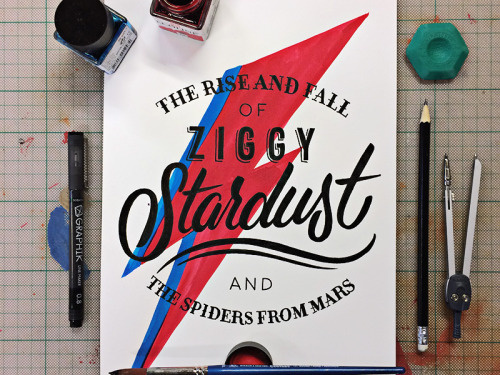 #Calligraphy and #Lettering by bijdevleet. #DavidBowie #Typography #ZiggyStardust