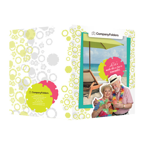 Tropical Beach Tourism Pocket Folder Template (Front and Back View) #template #tourism #beach #tropical