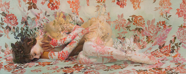 The Lush, Floral Paintings of Sergio Lopez | Hi Fructose Magazine #women #floral #painting #flowers