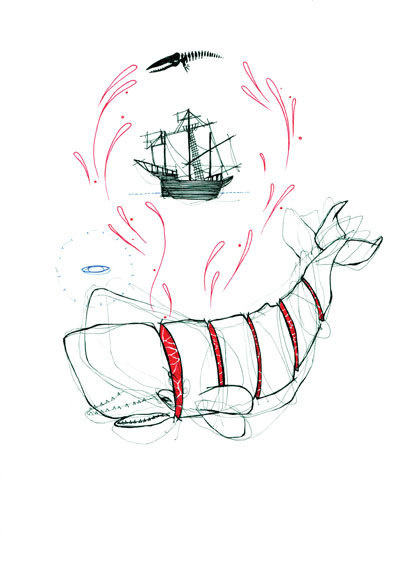 How - Natasha Muhl #whale #illustration #ship #mobydick