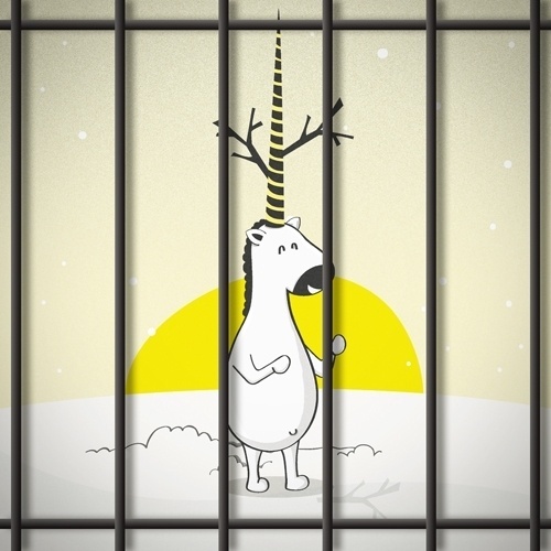 Lonelypeopleart :: Illustration • Unicorn on show. ... #lonelypeopleart #zoo #unicorn #animals