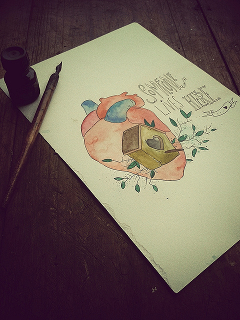 coração #heart #nankin #illustration #watercolor #love