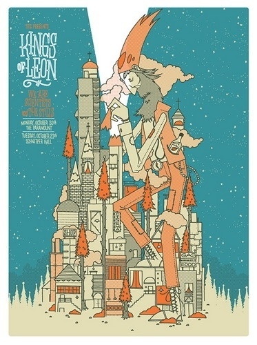 Kings of Leon Concert Poster by Invisible Creature #illustration #poster