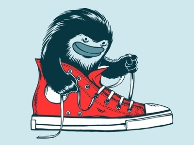 Dribbble - Shoe Monster Tee by Oleg Milshtein #design #shoe #shirt #illustration #monster