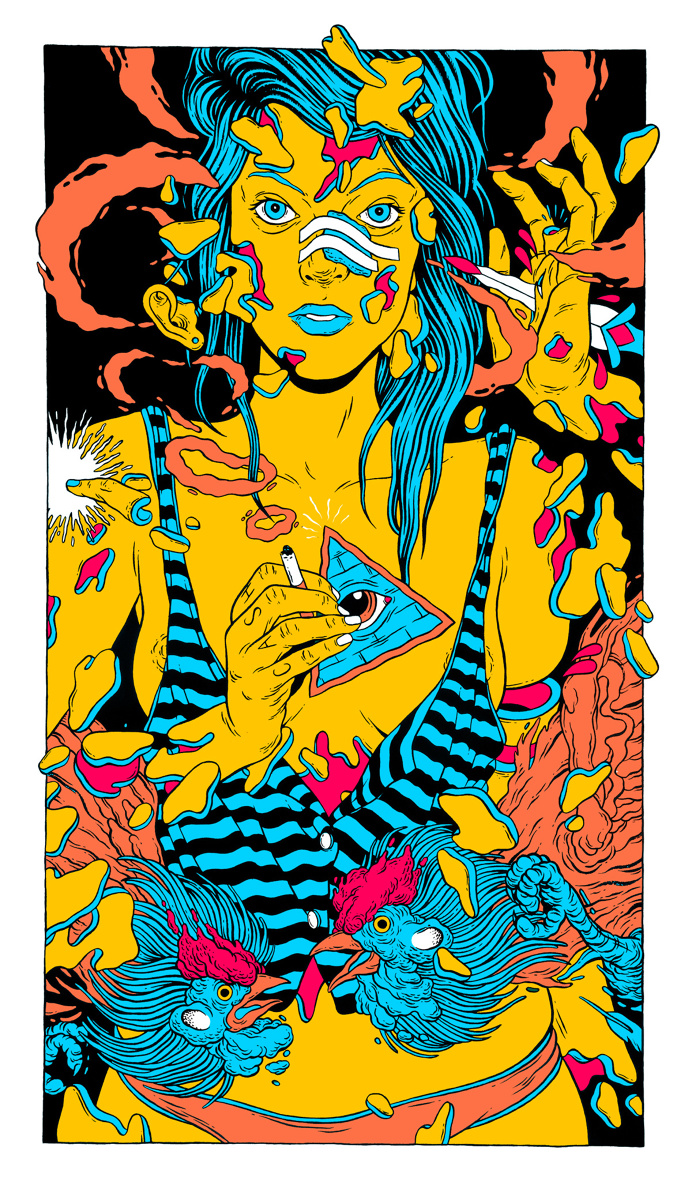 #bicicleta sem freio #poster #illustration #woman #girl #shatter