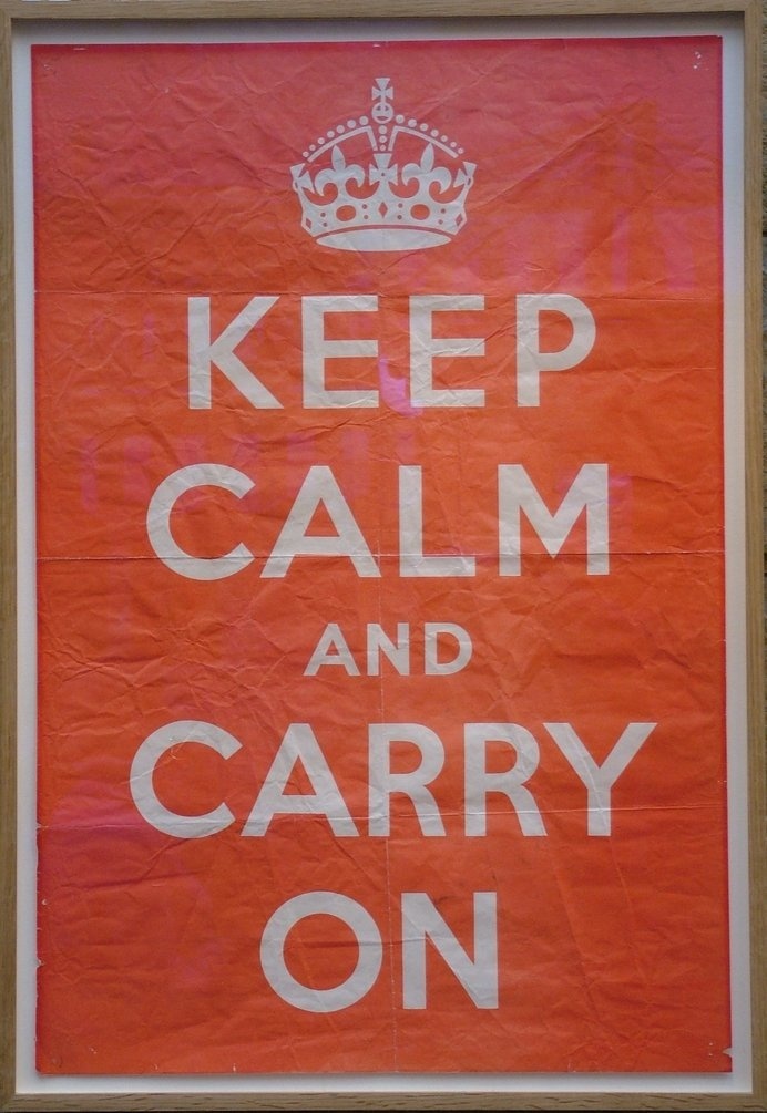 File:Keep Calm And Carry On - Original poster - Barter Books - 17-Oct-2011.jpg #poster
