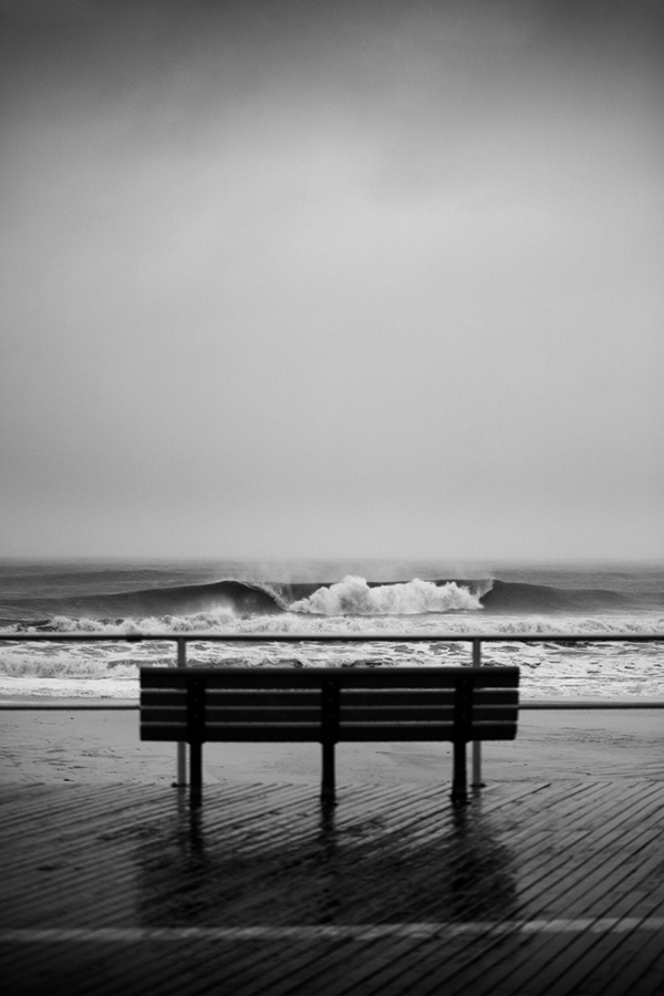 Lincoln's Bench #ocean #white #black #bench #photography #sea #and #beach #waves