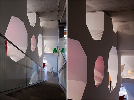 Orange Cube, France by Jakob + Macfarlane | blueverticalstudio #staircase #honeycomb #architecture #modern