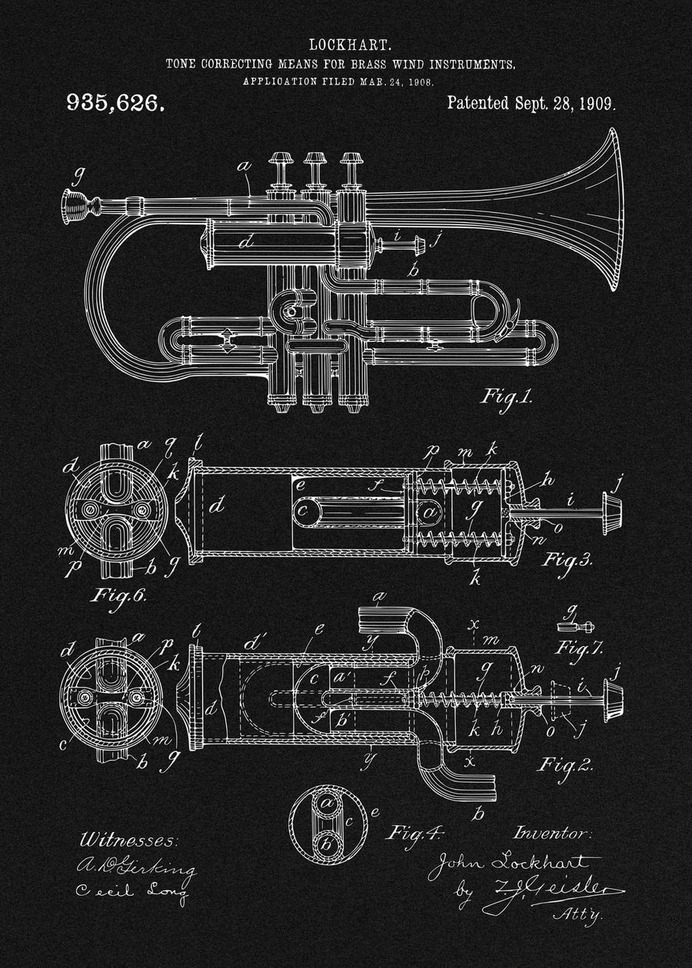 Trumpet Patent Print