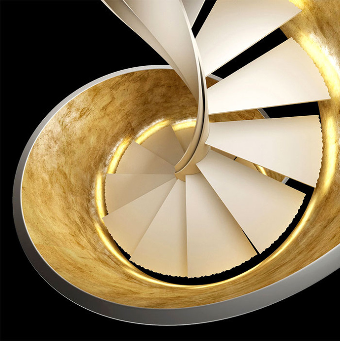 New Helical Staircase by Rizzi Scale - #stairs, #staircase, #stairway, #architecture