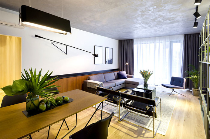 Bachelor's Apartment Features Glass and Steel Structures that Give Modern Vibe - InteriorZine
