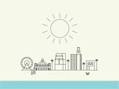 Santa Monica #sun #surf #santa #pier #sand #clock #monica #tower #california #crab
