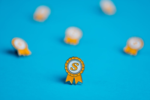 sarankco.com #photography #yellow #blue #enamelpin #swag