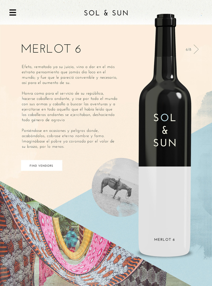 Sol & Sun - Amy Martino - Design + Art Direction #design #web #wine