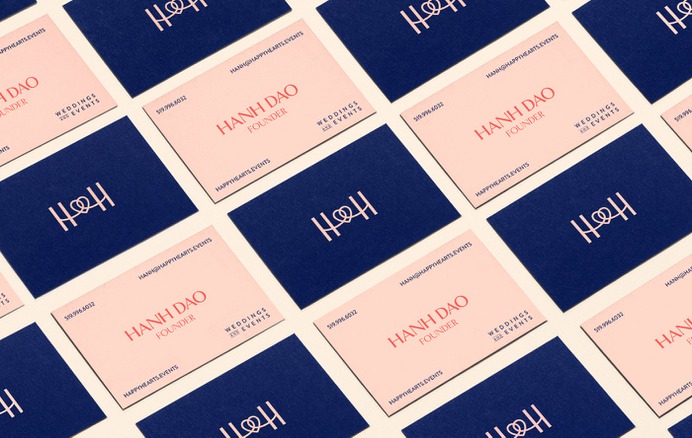 Business Cards for Happy Hearts Weddings and Events