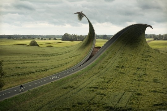 Photo Manipulation by Erik Johansson #motorway #freeway #photo #zip #road #landscape #manipulation