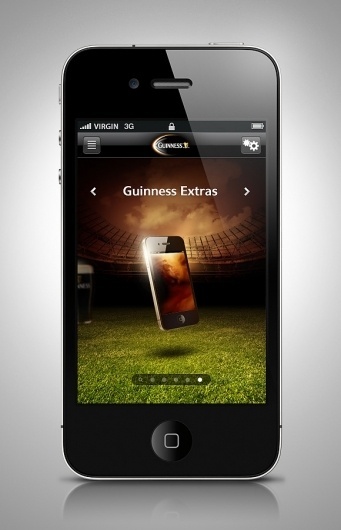 Guinness Rugby 2011 iPhone App on the Behance Network #guinness #photo #design #icons #iphone #illustration #app #manipulation