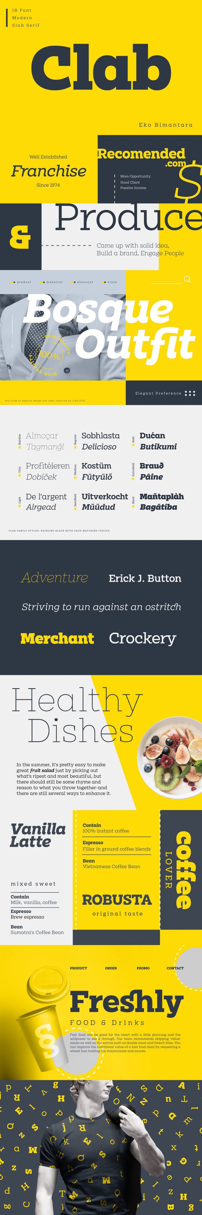 Clab – 18 fonts
