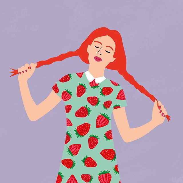 Strawberry Pigtails. By Shwin #illustration #illustrator #vector #vectorart #illustrationoftheday #printdesign #patterndesign #graphicdesign #gfxmob #artanddesign #illustrate #designspiration #strawberries #illustratorsofinstagram #illustrationgram #artistsoninstagram #artoftheday #printdesign #adobeillustrators #thedesignfix #designarf #designarchives