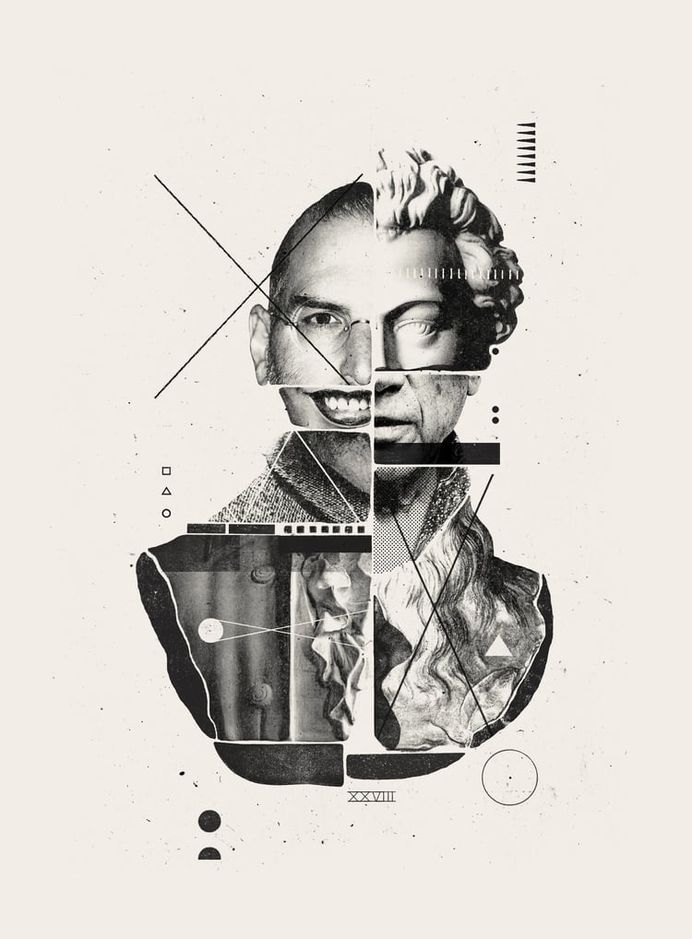 Through several collage graphics, I communicated the overarching idea and its 50,000-year history and represented a few key creative figureheads of Western culture.