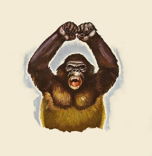 popculture's soup #angry #illustration #gorilla #painting #poster