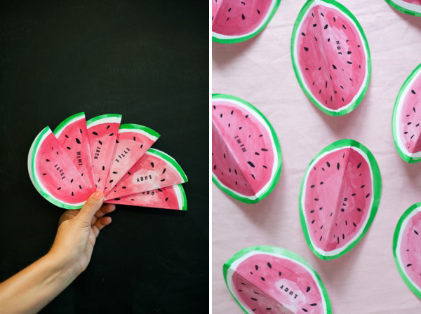 Watermelon Place Cards DIY | Oh Happy Day! #place #food #cards #decoration #party