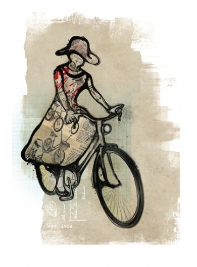 sleepless ink: Print Portfolio (Limited Edition) #machine #bicycle #cyclist #sleeplessink #freedom #collage