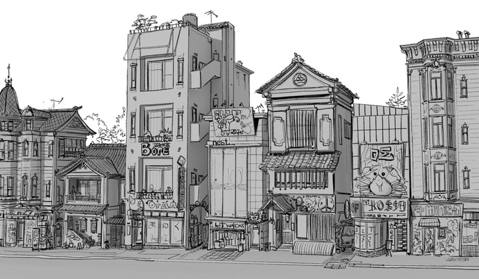 Image result for big hero 6 building concept art