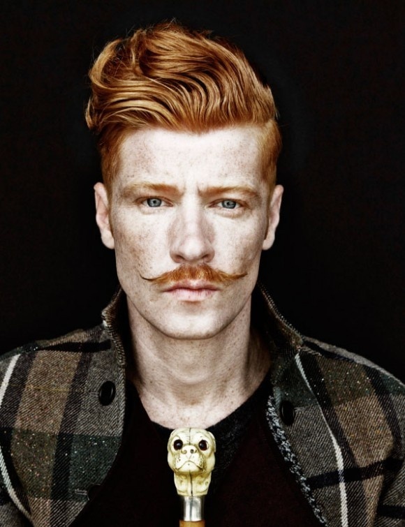 Young Conan O'Brien with Nick Wooster Haircut During Movember #portrait #men #ginger #lighting #headshot #high key